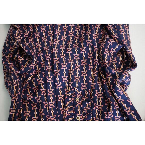 Lilly Pulitzer Women Sz 8 Navy Abelina Lil Bit Print Silk Fit & Flare Dress - Picture 12 of 12